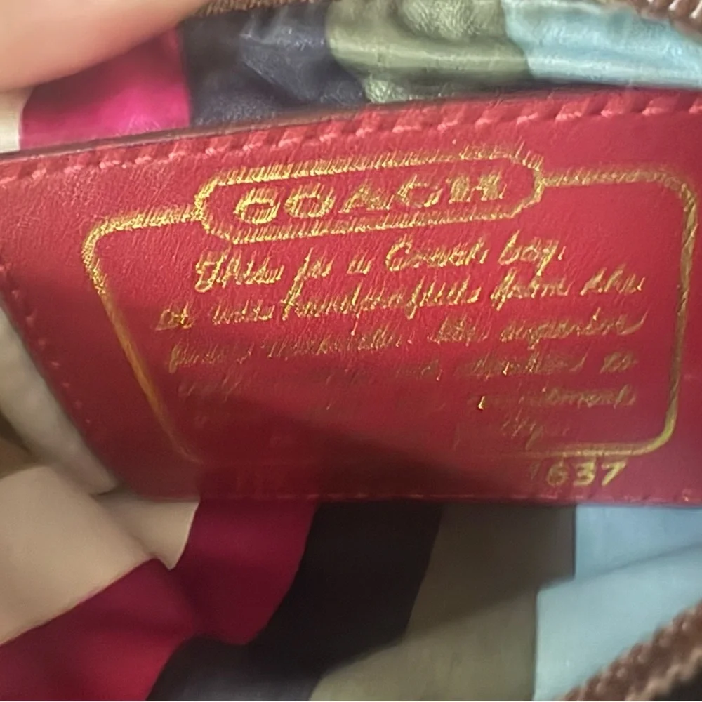 Coach Red and Brown Signature Wristlet - Picture 3 of 5